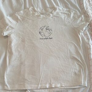 White Graphic T-Shirt with Earth Design